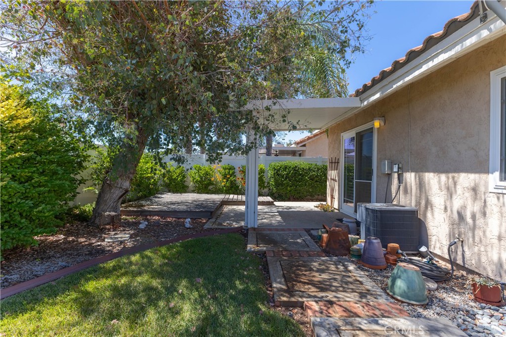 Backyard with covered patio